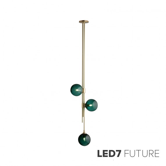 Articolo - Trilogy Pendant Brass Drunken Emerald